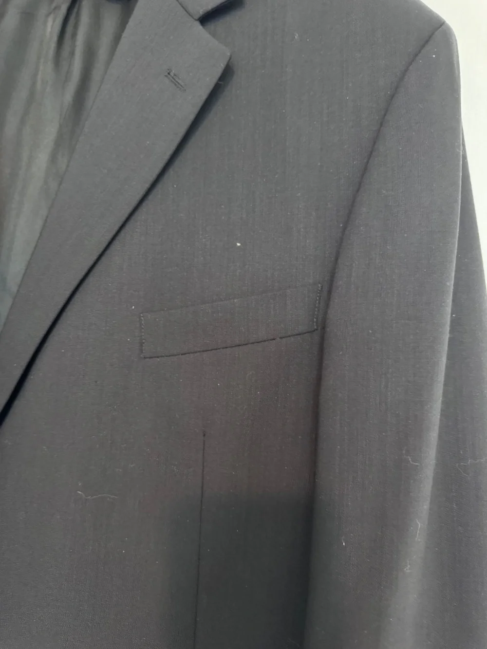 Pronto Uomo 100% Worsted Wool Black Suit Jacket Blazer 50T